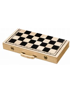 Sakk Backgammon Dáma Szett Mdf - 470 X 263 X 60 mm, Mező 50mm, Király 100 mm