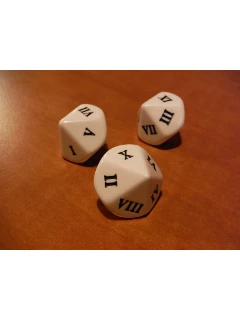 Dobókocka - 10 oldalú római számozású dobókocka - Roman Numberal 1-10 White/black d10