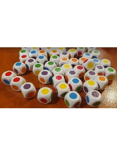 Dobókocka - 6 Oldalú Színdobókocka 16 mm Fa