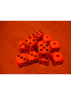 Dobókocka - 6 Oldalú 12mm-es - Opaque 12mm D6 - Orange/Black