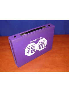 Mahjong Készlet - Riichi (japán) Készlet, Lila Hátú, Műanyag Kövekkel - A Kövek Mérete: 26x19x15mm