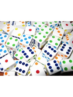 Dobókocka - 6 Oldalú Szivárvány Pöttyös 16mm-es - Rainbow Spotted 16mm Dice