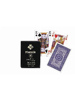 Póker - Piatnik 100% Plasztik Kártya 1x55lap - Kék Hátlap - Műanyag Dobozos