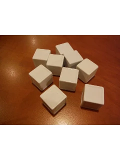 Dobókocka - 6 Oldalú 19mm-es Jelöletlen Mélyített Dobókocka - Indented Dice (White)