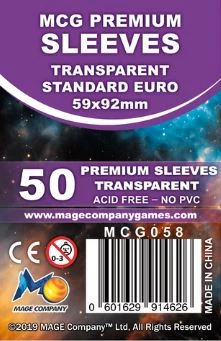 Kártyavédő Fólia - 59x92mm - Mcg Premium Sleeves Transparent - Standard Euro