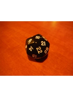 Dobókocka - 30 Oldalú Dobókocka - Opaque Triantakohedron D30 Dice - 33mm - Fekete