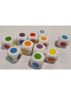 Dobókocka - 6 Oldalú Színdobókocka 16 mm Fa