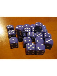 Dobókocka - 6 Oldalú 12mm-es - Opaque 12mm D6 - Purple/White