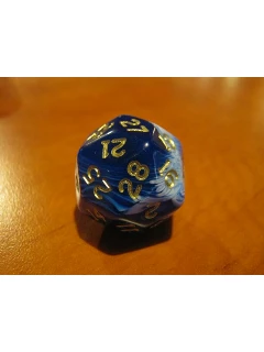 Dobókocka - 30 Oldalú Dobókocka - 30-sided Dice - Marbleized Blue W/Gold