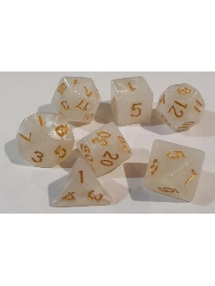 Dobókocka - 7db-os Szett Fehér Pearl Neylonban