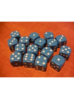 Dobókocka - 6 Oldalú 12mm-es - Opaque 12mm D6 With Pips - Ligth Blue/White