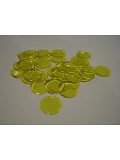 Jelölő Korong 19mm-es Átlátszó Műanyag Sárga - Sorting Chips