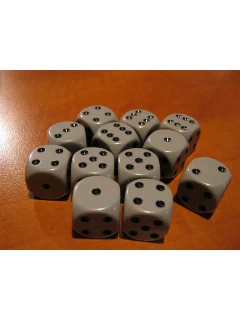 Dobókocka - 6 Oldalú 16mm-es - Opaque 16mm D6 - Grey/Black