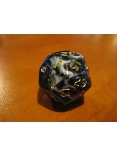 Dobókocka - 30 Oldalú Dobókocka - 30-sided Dice - Marbleized Black W/Gold