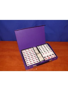 Mahjong Készlet - Riichi (japán) Készlet, Sárga Hátú, Műanyag Kövekkel - A Kövek Mérete: 26x19x15mm