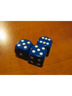 Dobókocka - 6 Oldalú 16mm-es - Opaque 16mm D6 - Blue/White