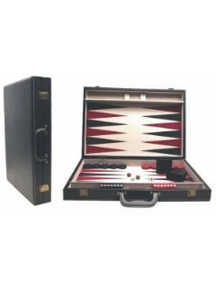 Backgammon - Fekete Műbőr Koffer (46 Cm)