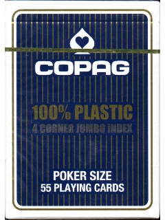 Póker - Copag 100% Plasztik Póker Kártya - 4 Jumbo Index - 1 Csomag - Kék