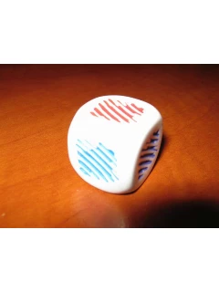Dobókocka - 6 Oldalú 22mm-es Csíkos Színdobókocka - 6 Sided Color Dice