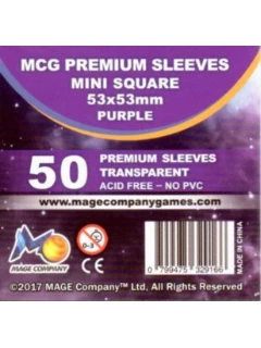 Kártyavédő fólia - 50x50mm - MCG Premium Sleeves Transparent - Mini Square (A fólia mérete: 53 x 53mm)