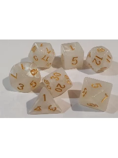 Dobókocka - 7db-os Szett Fehér Pearl Neylonban