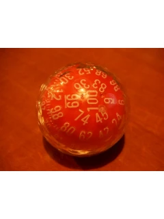 Dobókocka - 100 Oldalú Piros - Opaque 100-sided Dice - Red/White