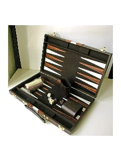 Backgammon - Barna Műbőr Koffer (46x30cm)