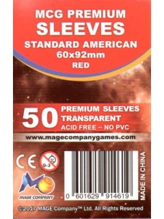 Kártyavédő Fólia - 57x89mm - Mcg Premium Sleeves Transparent - Standard American (A Fólia Mérete: 60 X 92mm)
