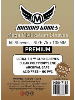 Kártyavédő Fólia - 75x105mm - Premium Mega Civilization Sleeves (25%-al Vastagabb) (50db)