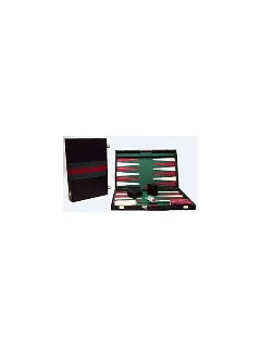 Backgammon - Fekete Műbőr (38x25cm)