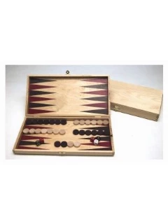 Backgammon - világos fadobozban (28x14cm)