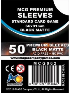 Kártyavédő Fólia - 63x88mm - Mcg Premium Sleeves Black Matte - Standard Card Game (A Fólia Mérete: 66 X 91mm)