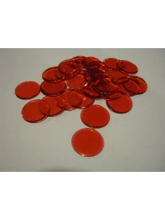 Jelölő Korong 19mm-es Átlátszó Műanyag Piros - Sorting Chips