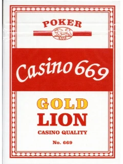 Póker - Casino Poker Gold Lion Kártya Jumbo Index Casino Minőségű - 1 Csomag - Piros - Dobozban