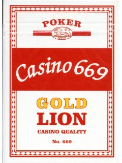 Póker - Casino Poker Gold Lion kártya Jumbo Index Casino minőségű - 1 csomag - Piros - Dobozban