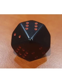 Dobókocka - 10 Oldalú Pötyös 1-10 - Opaque Pip D10 Black/Red - Fekete/Vörös