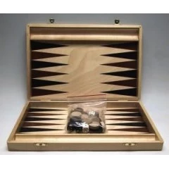 Backgammon - Világosbarna Fadobozban (35x23cm)