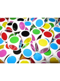 Dobókocka - 6 Oldalú 20 mm-es, Színdobókocka - Single Spot Six Colors 20mm