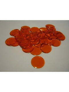 Jelölő Korong 19mm-es Átlátszó Műanyag Narancs - Sorting Chips