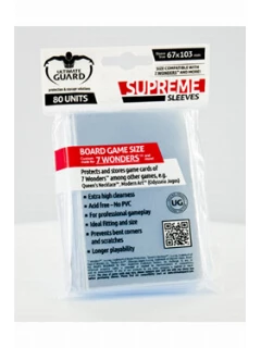Kártyavédő Fólia - 65x100mm - Supreme Sleeves For Board Game Cards 7 Wonders (A Fólia Mérete: 67 X 103mm) (80db)