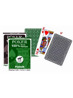 Póker - Piatnik 100% Plasztik Kártya 1x55lap - Barna / Zöld