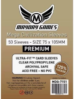 Kártyavédő Fólia - 75x105mm - Premium Mega Civilization Sleeves (25%-al Vastagabb) (50db)