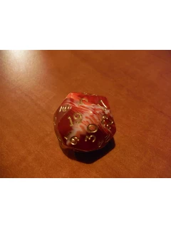 Dobókocka - 30 Oldalú Dobókocka - 30-sided Dice - Marbleized Red W/Gold