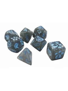 Kitten Polyhedral Dice Set Gray