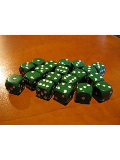 Dobókocka - 6 Oldalú 12mm-es - Opaque 12mm D6 - Green/White