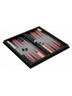 Sakk Backgammon Dáma Szett Műanyag Mágneses - 318 X 159 X 40 mm, Mező 37mm Király 66 mm