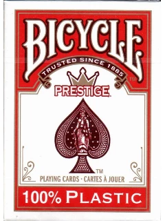 Póker - Bicycle Prestige 100% Plasztik Póker Kártya - 1 Csomag - Piros