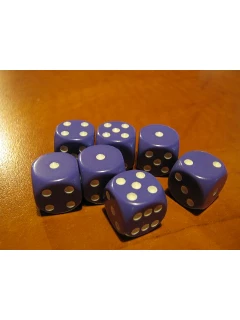 Dobókocka - 6 Oldalú 16mm-es - Opaque 16mm D6 - Purple/White