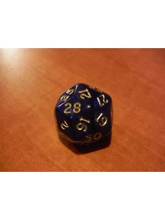 Dobókocka - 30 Oldalú Dobókocka - 30-sided Dice - Shimmer Blue W/Gold