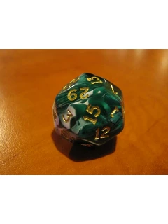 Dobókocka - 30 Oldalú Dobókocka - 30-sided Dice - Marbleized Green W/Gold